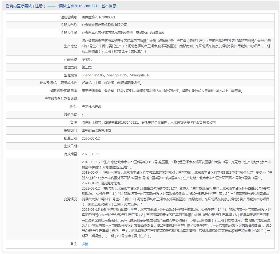誼安國產轉運急救呼吸機Shangrila510