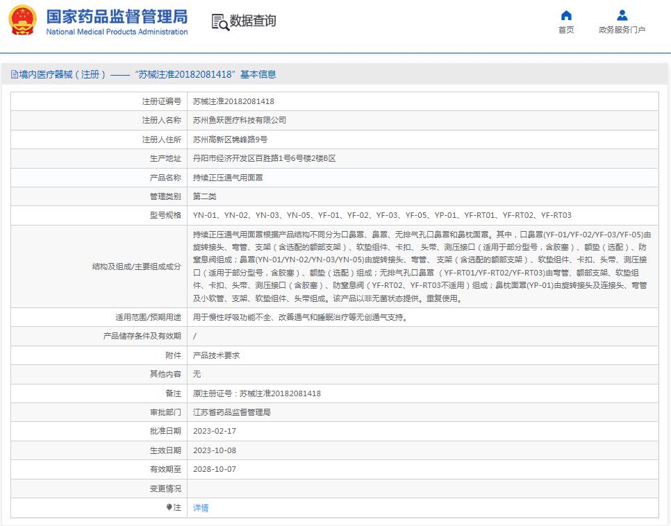 魚躍面罩呼吸機(jī)專用鼻面罩